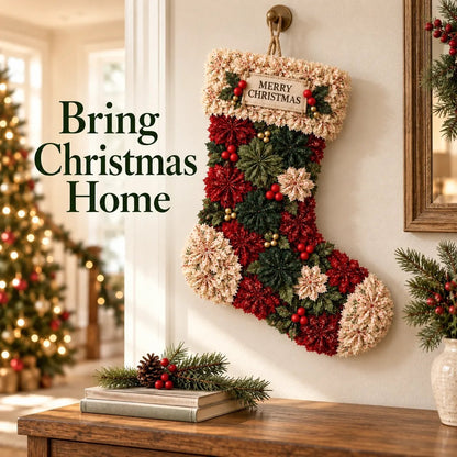 💯🎄✨Christmas Fabric Flower Door Hanging DIY Kit – Layered Holiday Décor(📦Buy 2 Free Shipping)