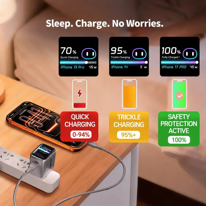 Quick charging trickle charging and safety protection modes