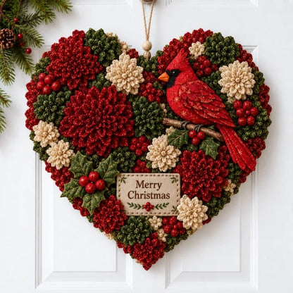 💯🎄✨Christmas Fabric Flower Door Hanging DIY Kit – Layered Holiday Décor(📦Buy 2 Free Shipping)