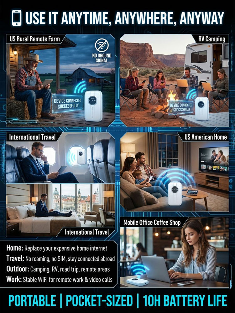 🔥[Global Coverage, High-Speed Internet Access] 🌎 Boundless Portable Wi-Fi — Stay Connected Wherever You Go🛡️