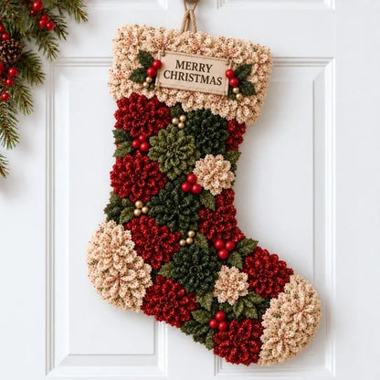 💯🎄✨Christmas Fabric Flower Door Hanging DIY Kit – Layered Holiday Décor(📦Buy 2 Free Shipping)