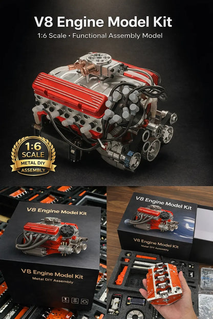 🎉Last Day Promotion 50% OFF + FREESHIPPING🔥 - Gasoline OHV V8 Small-block Engine Model Kits(Non-functional Display Model )