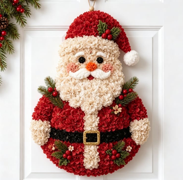 💯🎄✨Christmas Fabric Flower Door Hanging DIY Kit – Layered Holiday Décor(📦Buy 2 Free Shipping)