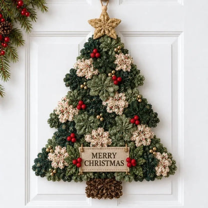 💯🎄✨Christmas Fabric Flower Door Hanging DIY Kit – Layered Holiday Décor(📦Buy 2 Free Shipping)