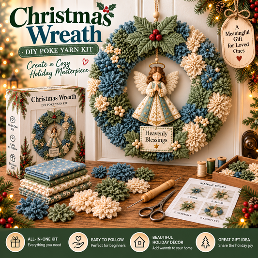 🎄 3D Fabric Poke Wreath DIY Kit
