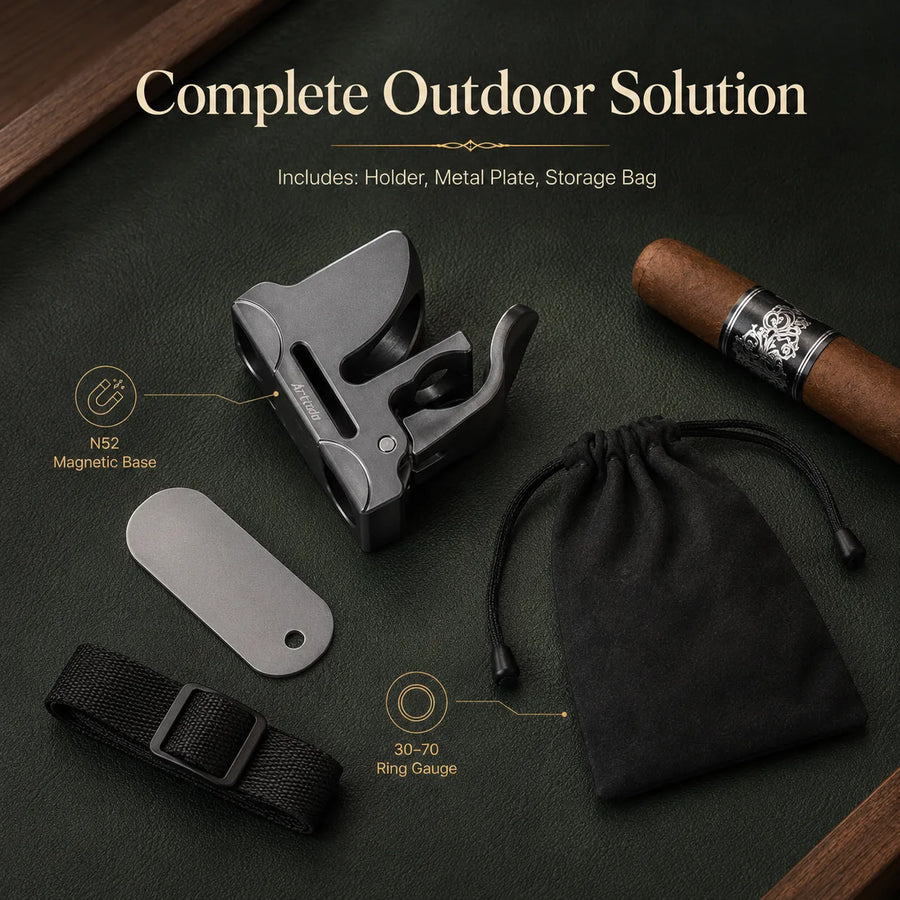 🔥Universal Magnetic Golf Cart Cigar Clip - Hands-Free Cigar Holder for Golfers, Strong Magnet Mount