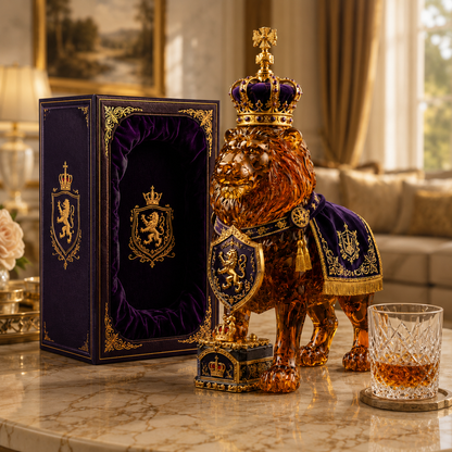👑 87th Anniversary Royal Lion Whiskey Bottle 🦁 Regal Collector's Gift