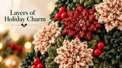 💯🎄✨Christmas Fabric Flower Door Hanging DIY Kit – Layered Holiday Décor(📦Buy 2 Free Shipping)