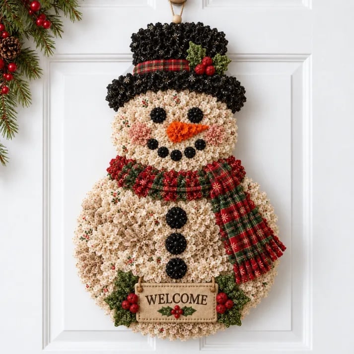 💯🎄✨Christmas Fabric Flower Door Hanging DIY Kit – Layered Holiday Décor(📦Buy 2 Free Shipping)
