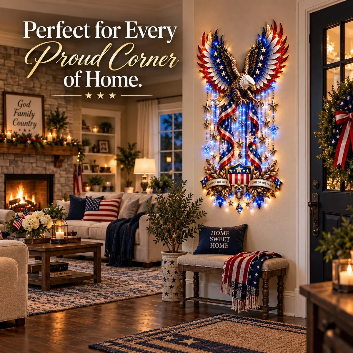 🦅American Glory Cascade - Let Freedom Light Your Home🏠