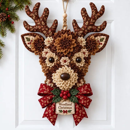 💯🎄✨Christmas Fabric Flower Door Hanging DIY Kit – Layered Holiday Décor(📦Buy 2 Free Shipping)