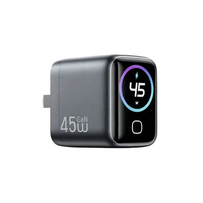 Verysun 45W Smart Display Wall Charger | Foldable Plug, Real-Time Charging Display for iPhone, iPad, MacBook
