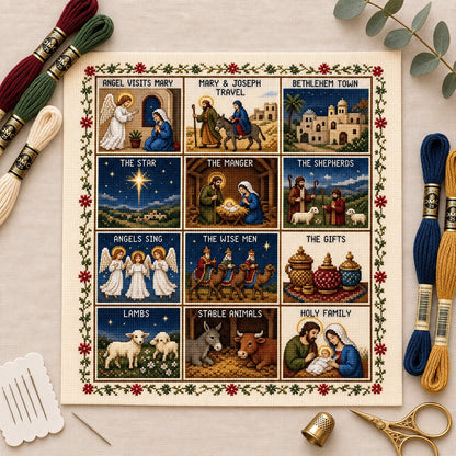 ✝️ Beginner-Friendly Life of Jesus Bible Story Cross Stitch DIY Kit | 6 Biblical Collections with Fabric, Color-Matched Floss, Needle & Pattern Guide Included 💕
