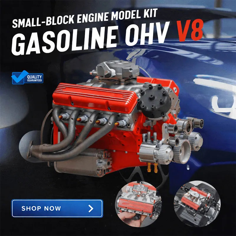🎉Last Day Promotion 50% OFF + FREESHIPPING🔥 - Gasoline OHV V8 Small-block Engine Model Kits(Non-functional Display Model )