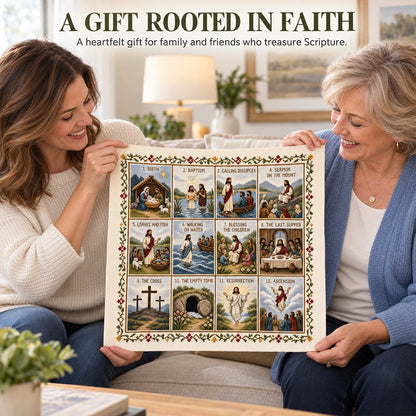 ✝️ Beginner-Friendly Life of Jesus Bible Story Cross Stitch DIY Kit | 6 Biblical Collections with Fabric, Color-Matched Floss, Needle & Pattern Guide Included 💕