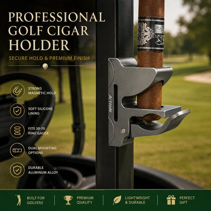 🔥Universal Magnetic Golf Cart Cigar Clip - Hands-Free Cigar Holder for Golfers, Strong Magnet Mount